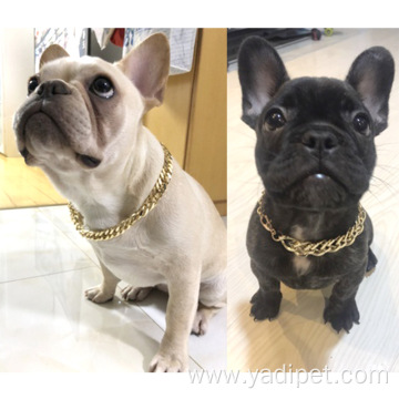 Gold sliver plastic Chain Big Luxury Dog Collar